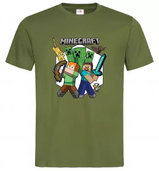 Мужская футболка Майнкрафт зброя Оливковый фото