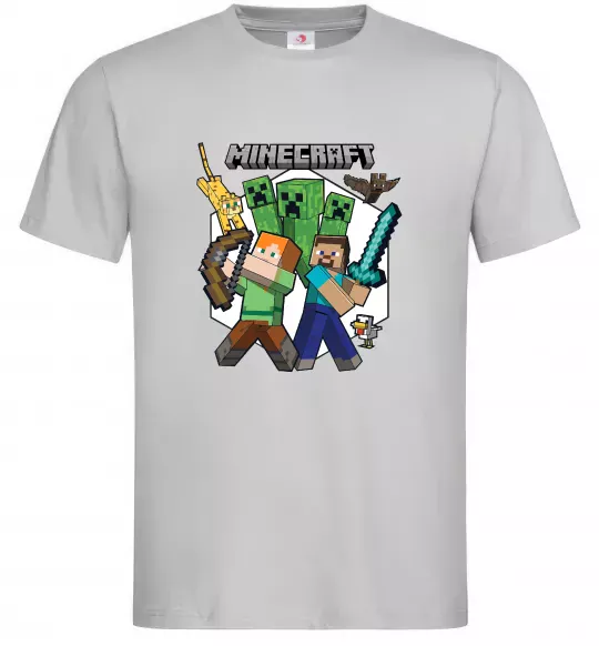 Мужская футболка Майнкрафт зброя Серый фото
