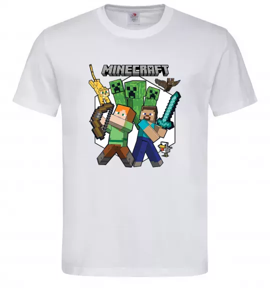 Мужская футболка Майнкрафт зброя Белый фото