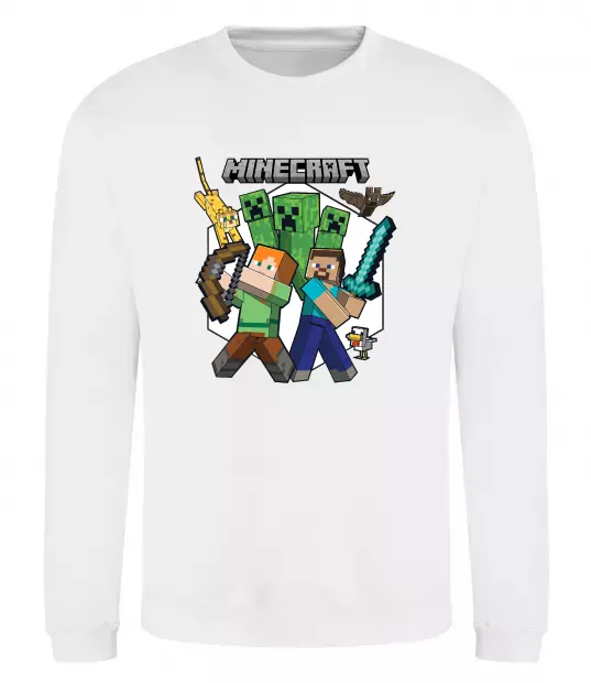 Свитшот Майнкрафт зброя Белый фото