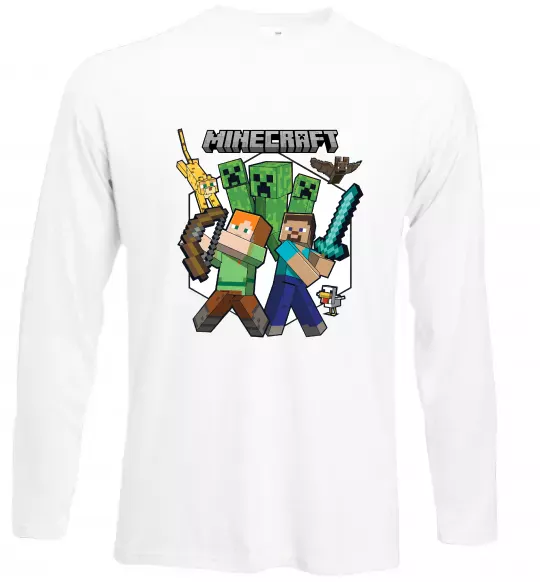 Лонгслив Майнкрафт зброя Белый фото