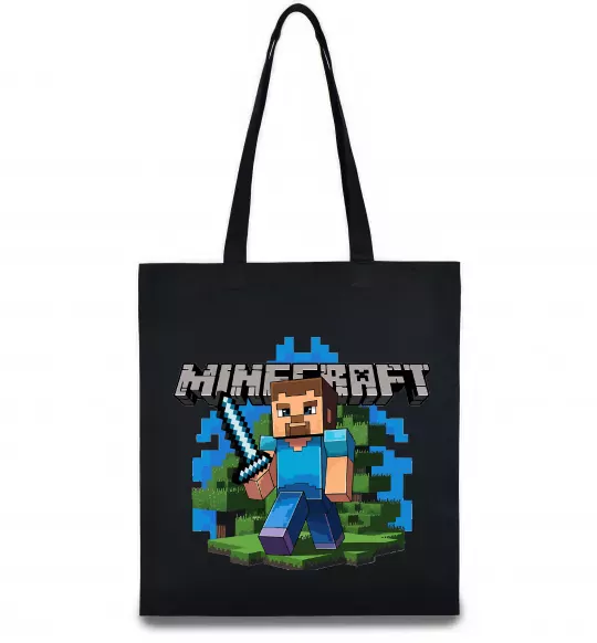 Еко-сумка Minecraft Steve Чорний фото