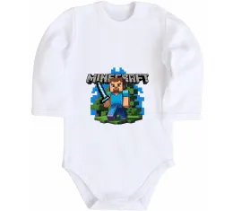 Дитячий бодік Minecraft Steve Білий фото