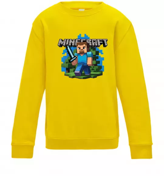 Детский Свитшот Minecraft Steve Солнечно желтый фото
