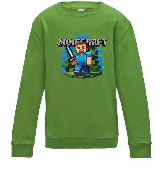 Детский Свитшот Minecraft Steve Лаймовый фото