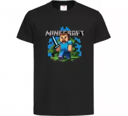 Дитяча футболка Minecraft Steve Чорний фото