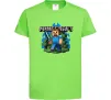 Дитяча футболка Minecraft Steve Лаймовий фото