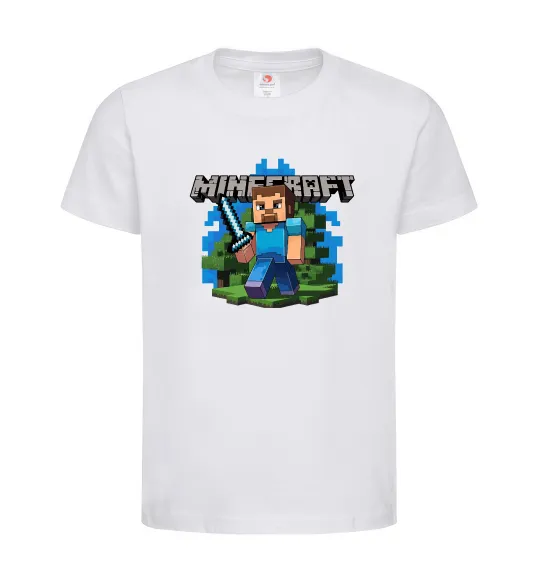 Детская футболка Minecraft Steve Белый фото