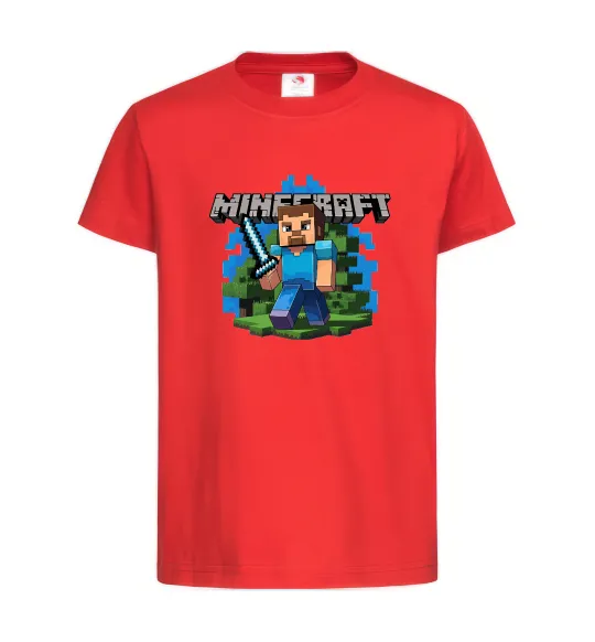 Детская футболка Minecraft Steve Красный фото