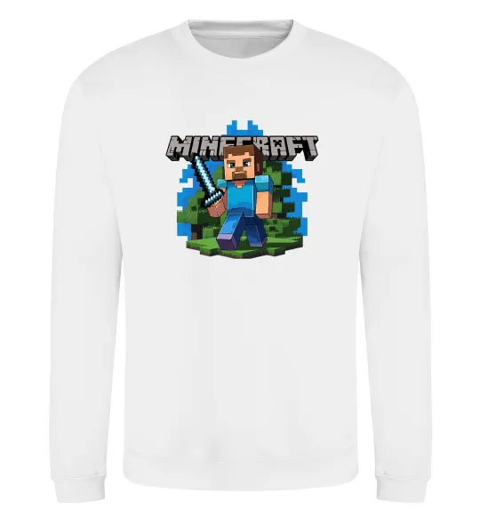 Світшот Minecraft Steve Білий фото