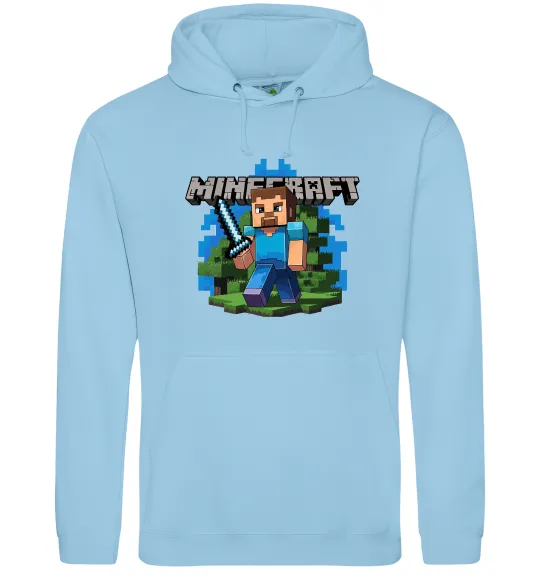 Женская толстовка (худи) Minecraft Steve Голубой фото