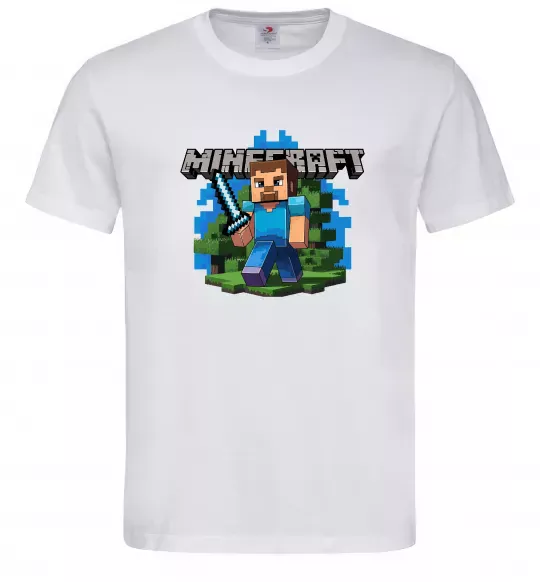 Мужская футболка Minecraft Steve Белый фото