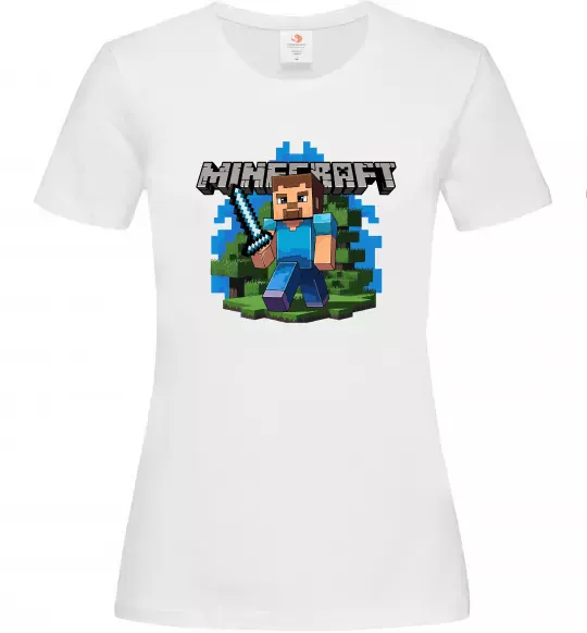 Женская футболка Minecraft Steve Белый фото
