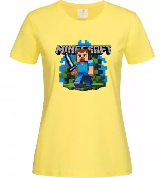 Женская футболка Minecraft Steve Лимонный фото