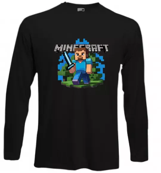 Лонгслив Minecraft Steve Черный фото
