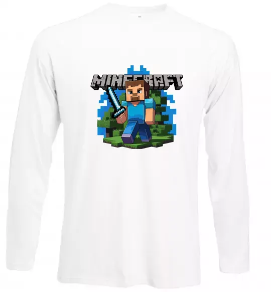 Лонгслив Minecraft Steve Белый фото