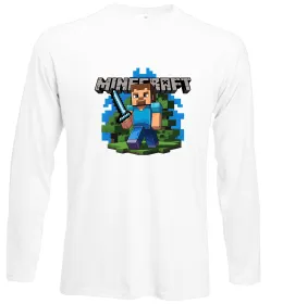 Лонгслив Minecraft Steve Белый фото