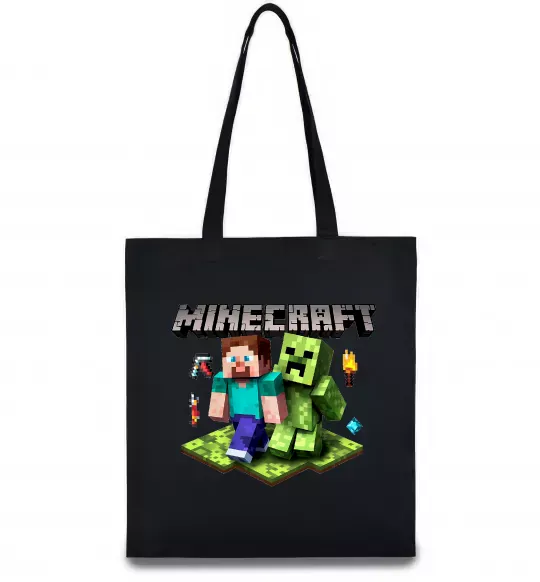 Эко-сумка Minecraft Steve Creeper Черный фото