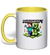 Чашка с цветной ручкой Minecraft Steve Creeper Солнечно желтый фото
