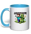 Чашка с цветной ручкой Minecraft Steve Creeper Голубой фото