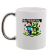 Чашка с цветной ручкой Minecraft Steve Creeper Серебро фото