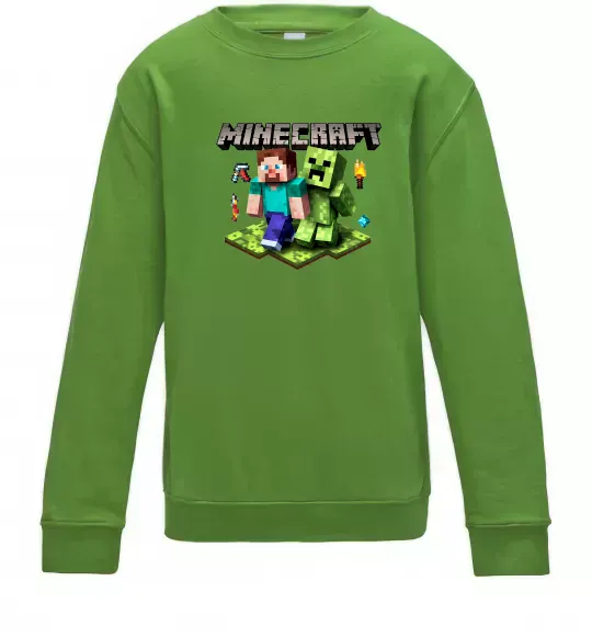 Детский Свитшот Minecraft Steve Creeper Лаймовый фото