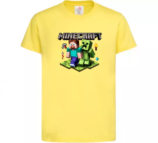 Дитяча футболка Minecraft Steve Creeper Лимонний фото
