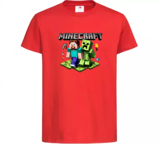 Дитяча футболка Minecraft Steve Creeper Червоний фото
