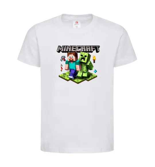 Дитяча футболка Minecraft Steve Creeper Білий фото