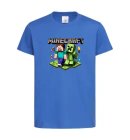 Детская футболка Minecraft Steve Creeper Ярко-синий фото