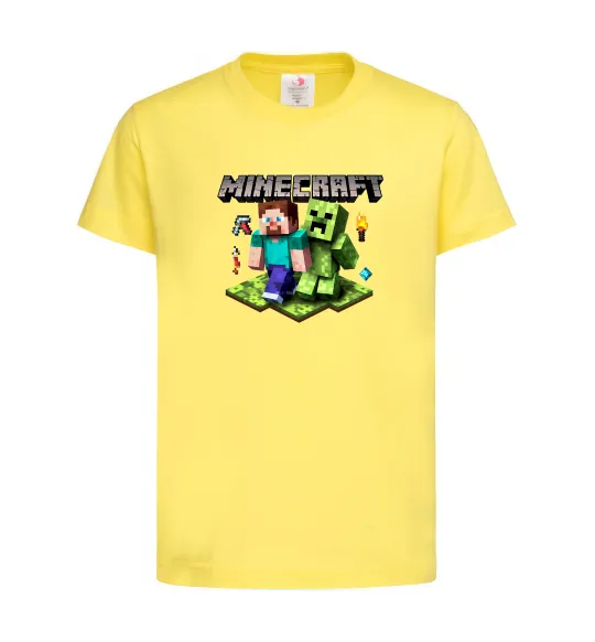 Дитяча футболка Minecraft Steve Creeper Лимонний фото