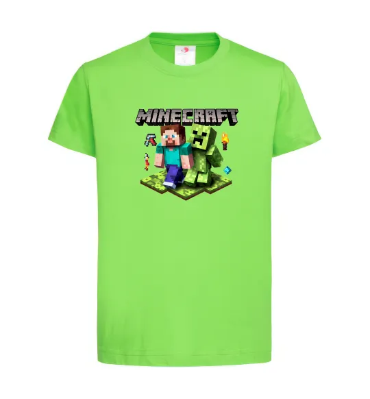 Дитяча футболка Minecraft Steve Creeper Лаймовий фото