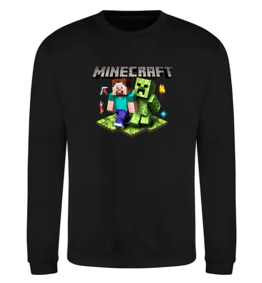 Світшот Minecraft Steve Creeper Чорний фото