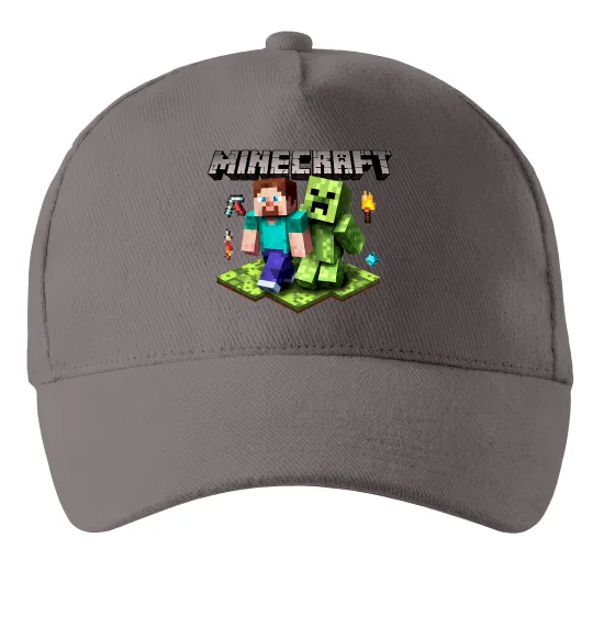Кепка Minecraft Steve Creeper Серый фото