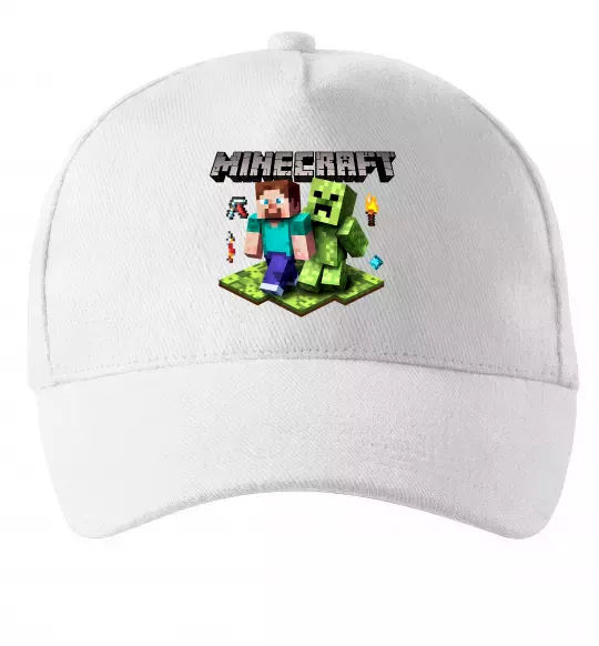 Кепка Minecraft Steve Creeper Белый фото