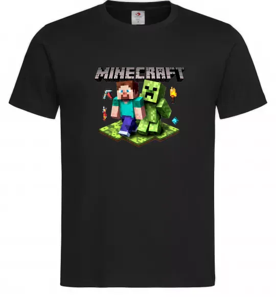 Мужская футболка Minecraft Steve Creeper Черный фото