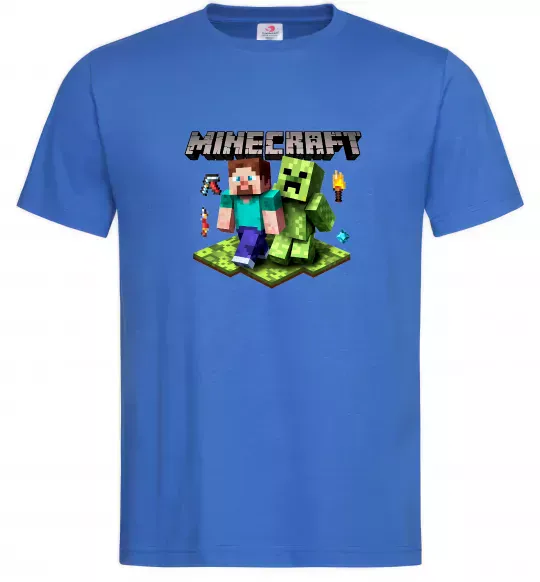 Мужская футболка Minecraft Steve Creeper Ярко-синий фото