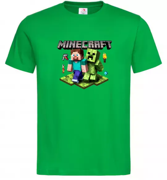 Мужская футболка Minecraft Steve Creeper Зеленый фото