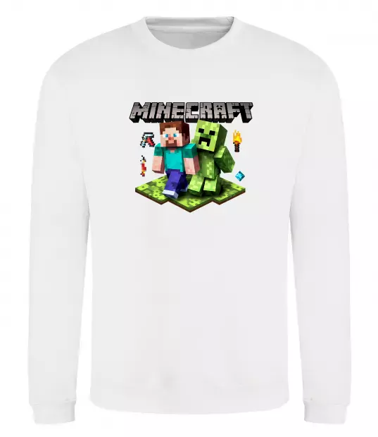 Свитшот Minecraft Steve Creeper Белый фото