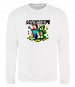 Свитшот Minecraft Steve Creeper Белый фото