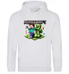 Мужская толстовка (худи) Minecraft Steve Creeper Серый меланж фото