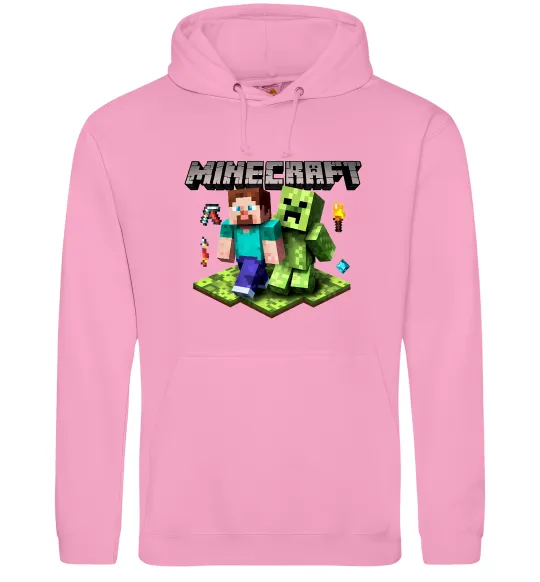 Жіноча толстовка (худі) Minecraft Steve Creeper Рожевий фото