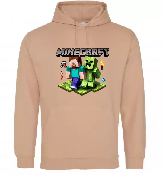 Женская толстовка (худи) Minecraft Steve Creeper Песочный фото