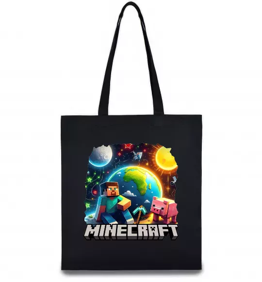 Еко-сумка Minecraft space Чорний фото