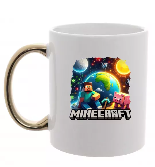 Чашка с цветной ручкой Minecraft space Золото фото