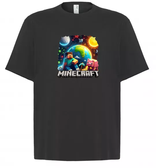 Футболка Оверсайз Minecraft space Черный фото