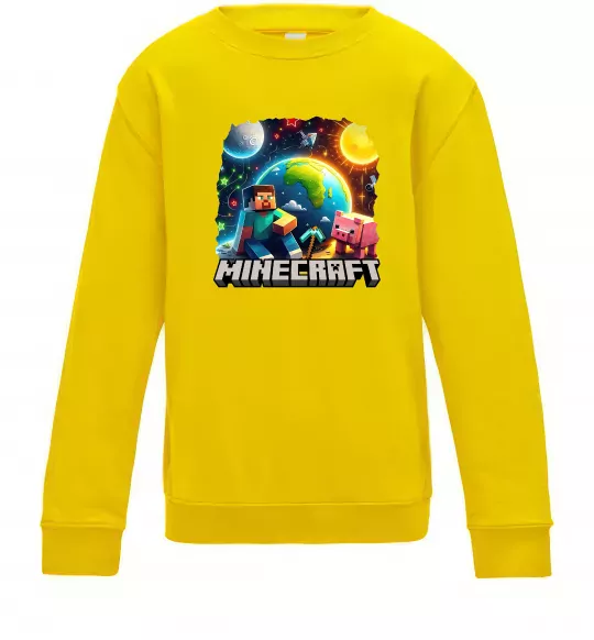 Дитячий світшот Minecraft space Сонячно жовтий фото