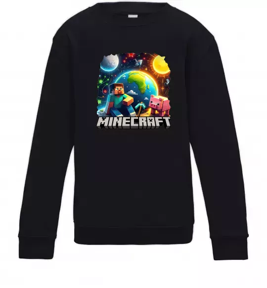 Дитячий світшот Minecraft space Чорний фото