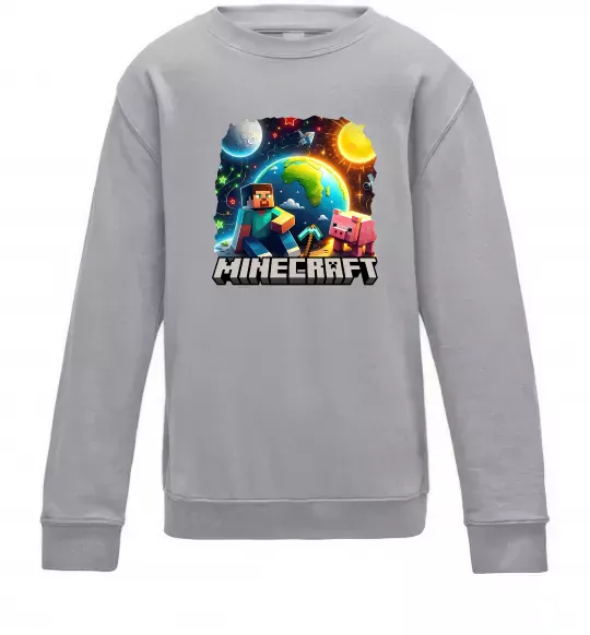 Дитячий світшот Minecraft space Сірий меланж фото