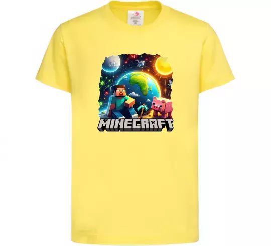 Дитяча футболка Minecraft space Лимонний фото